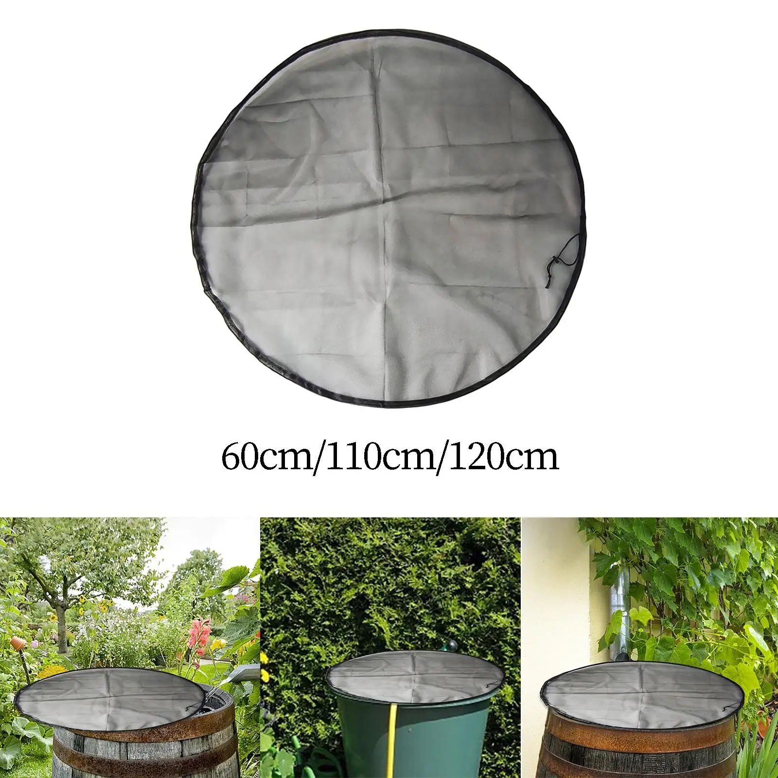 Mesh Cover for Rain Barrel, Rain Barrel Netting Screen Water Barrel Net Cover for Prevent Fallen Leaves Small Items Debris Out