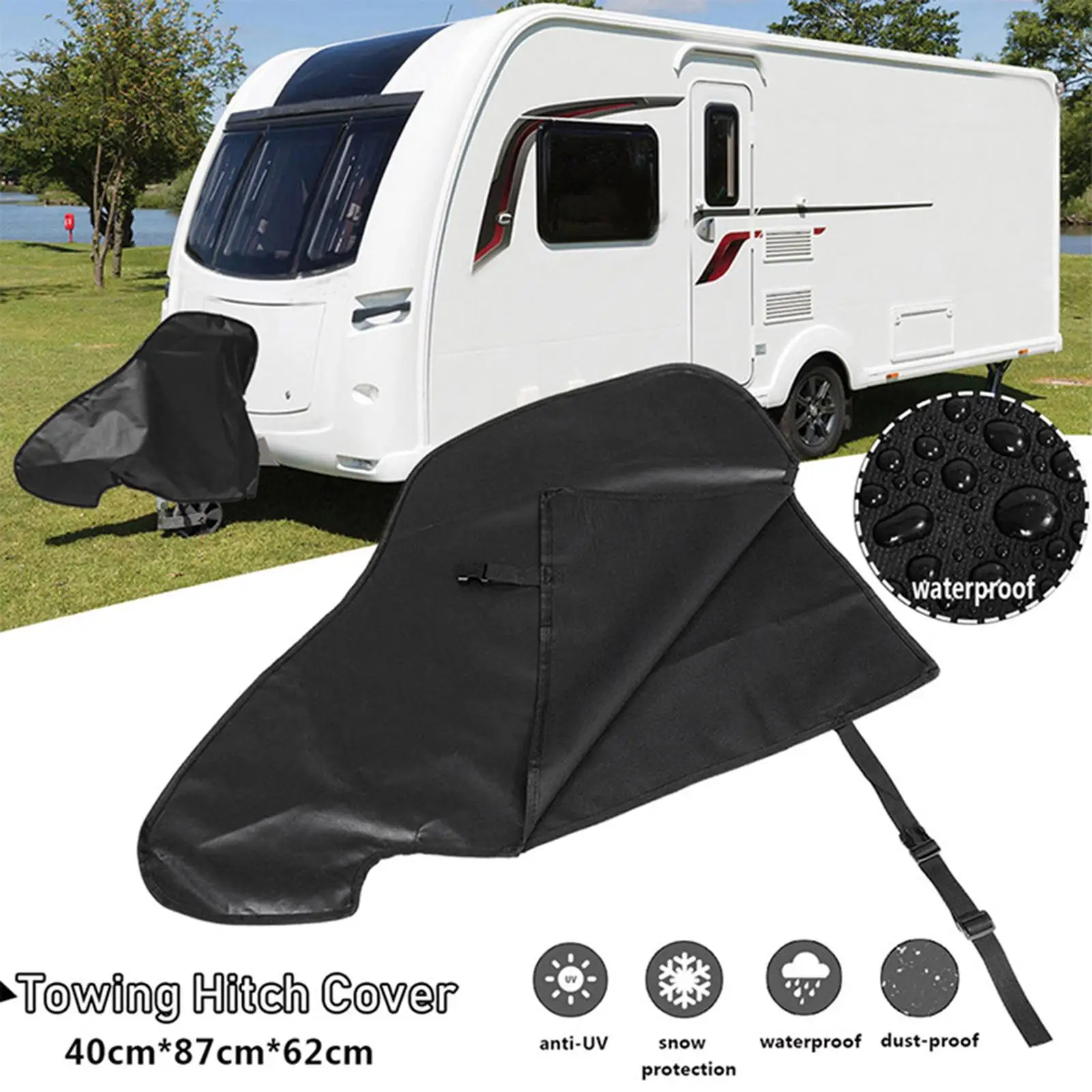 Caravan Towing Hitch Cover, RV Covers Campervan Universal Hitch Connector Trailer