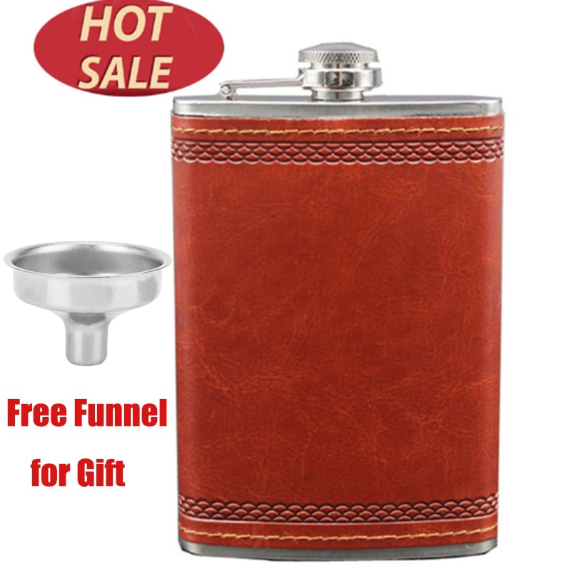 Description Picture 3 of itemHip Flask with Funnel 9Oz Stainless Steel for Liquor Outdoor Whiskey PU Leather Pocket Alcohol Men Gift Set