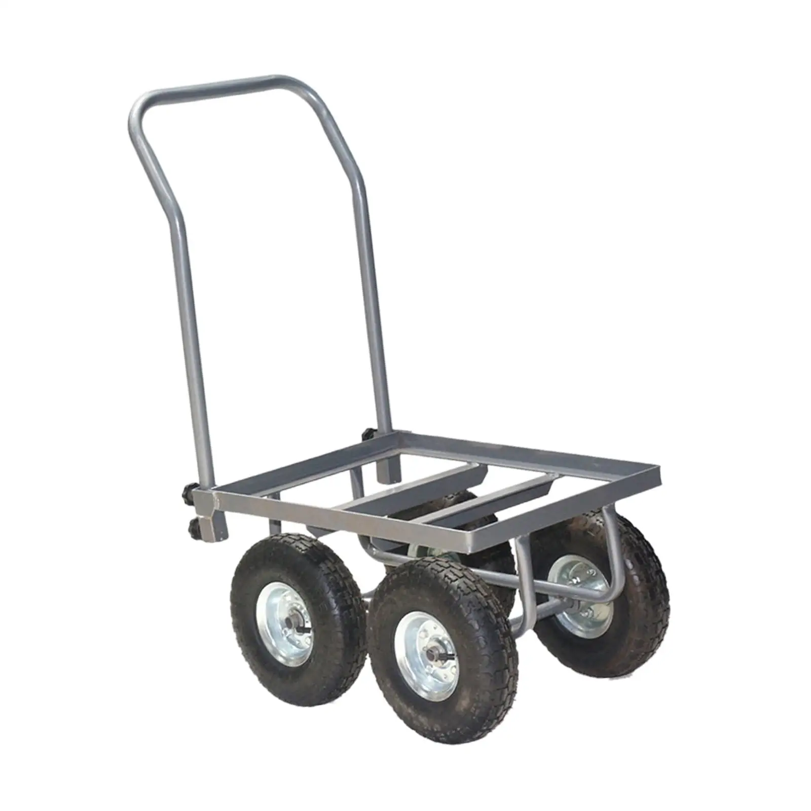 Hand Push Cart Heavy Duty Platform Trolley for Flower Pots Garden Garage