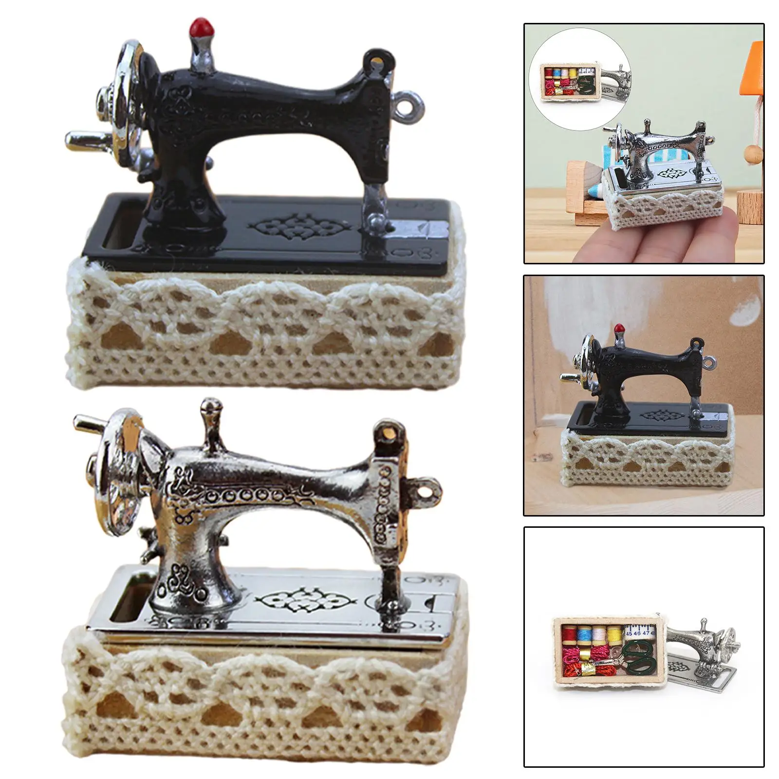 1:12 Dollhouse Sewing Machine DIY Scene Accessories Mini Furniture Decor Model Ornament