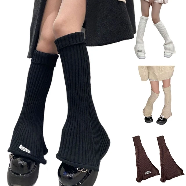 Women Chunky Ribbed Knit Flare Leg Warmer Striped Turn Cuff Foot Cover Sock  37JB - AliExpress