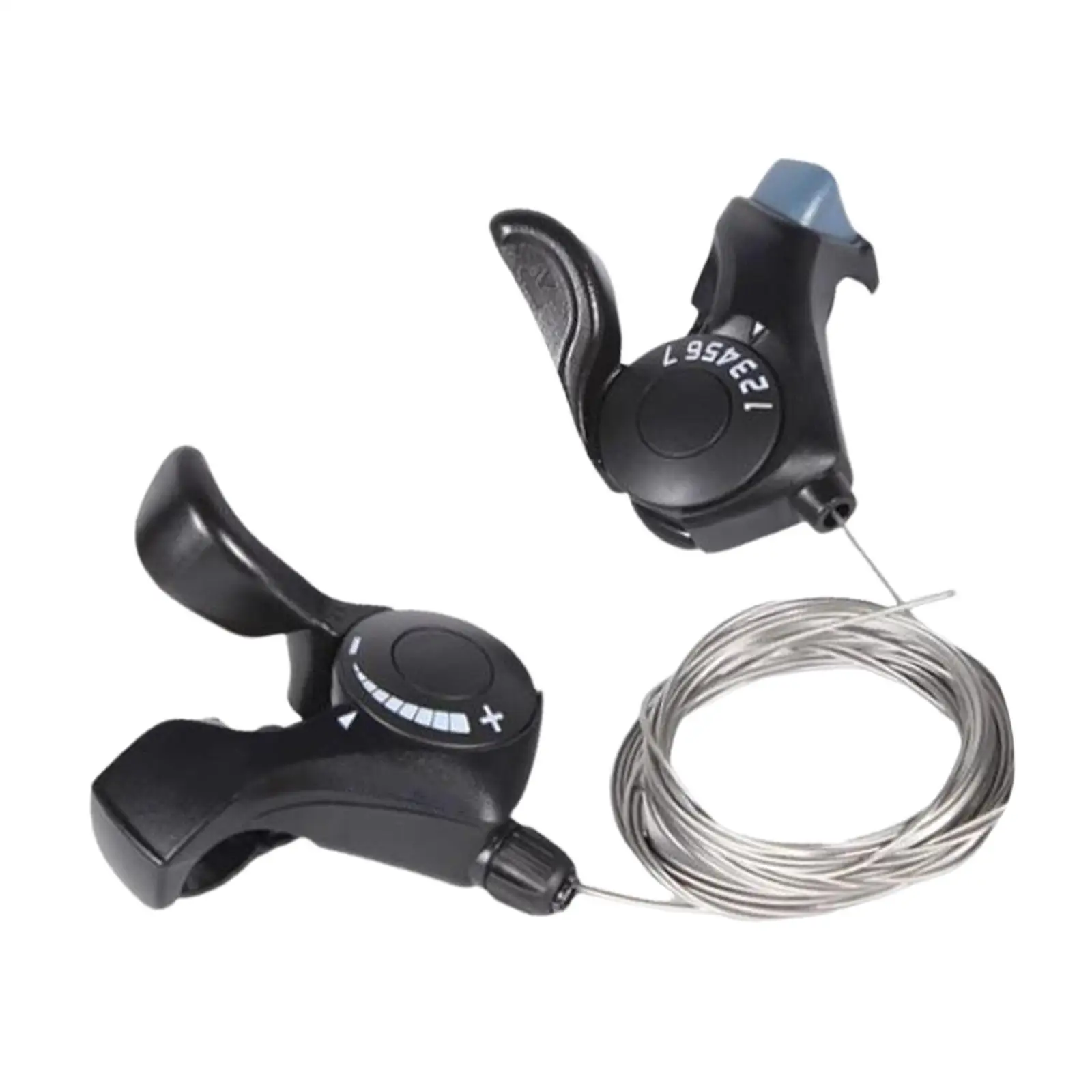 Bike Shifters Set Bicycle Modification Portable with Cables 7 Speed Lever Bicycle Thumb Gear Shifter Outdoor Repair Supplies