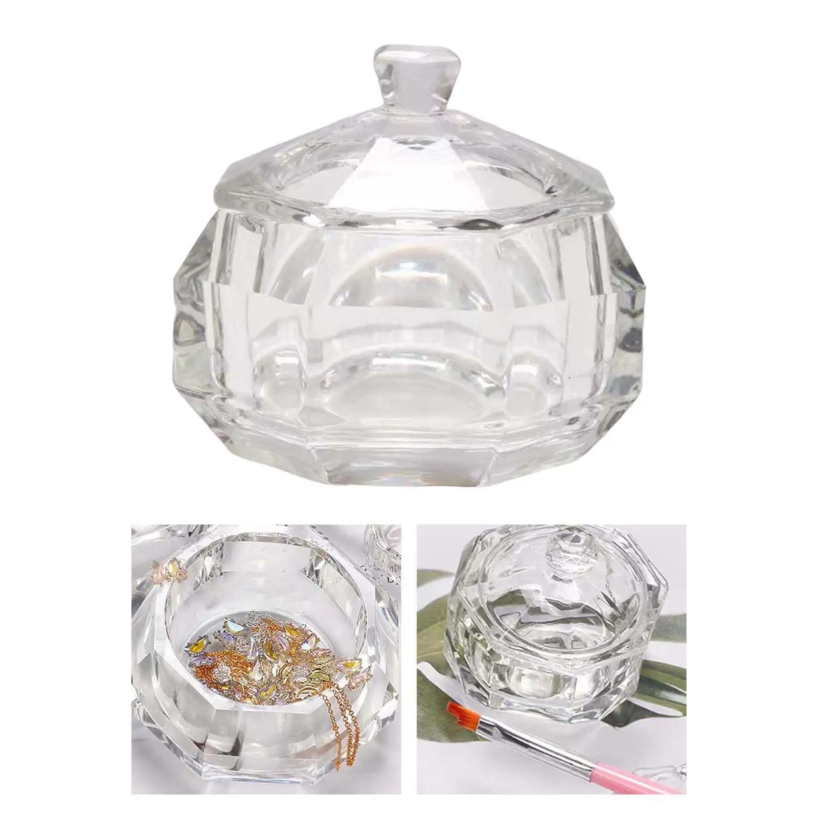 Nail Art Acylic Crystal Glass Dappen Dish Cup Bowl Holder for Liquid