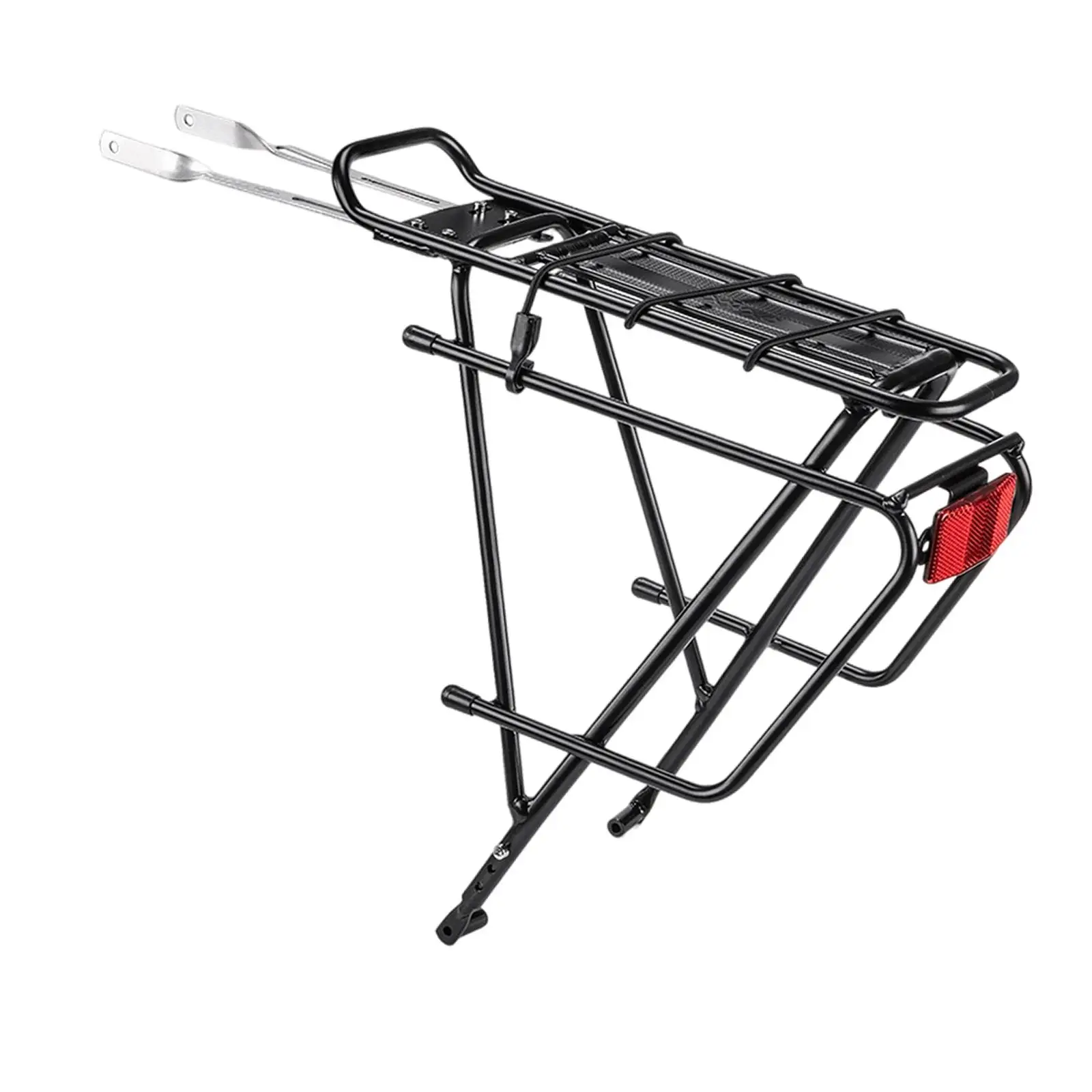 Bike Cargo Rack with Rope Bicycle Pannier Rack Durable Bicycle Touring Carrier for Mountain Bike Black Luggage Carrier Rack