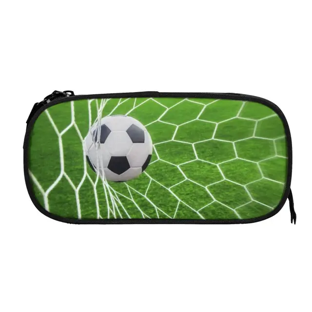 Kawaii Soccer Sport Pattern Football Collage Pencil Case for Girls