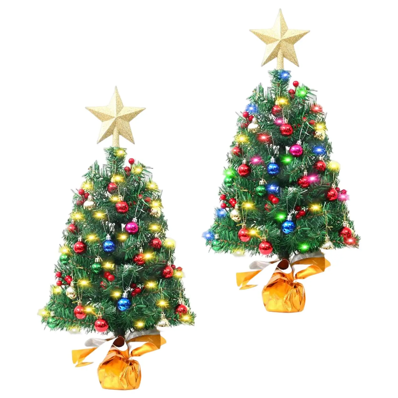 Christmas Tree Ornament Desktop Home Party Photo Props with Stand