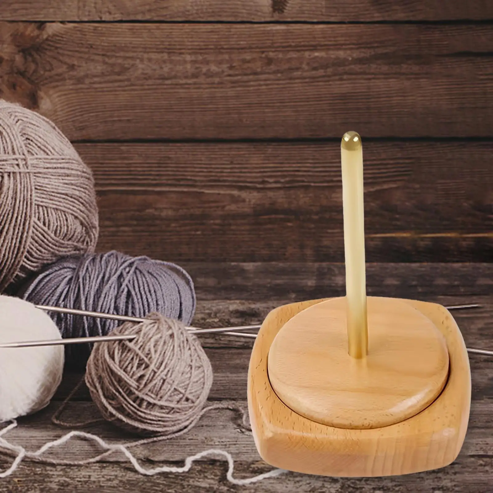 Yarn Ball Holder Beech Wood Yard Winding Wood Organizer Yarn Dispenser for Craft Supplies Adults Ribbon Crochet Yarn Crocheting
