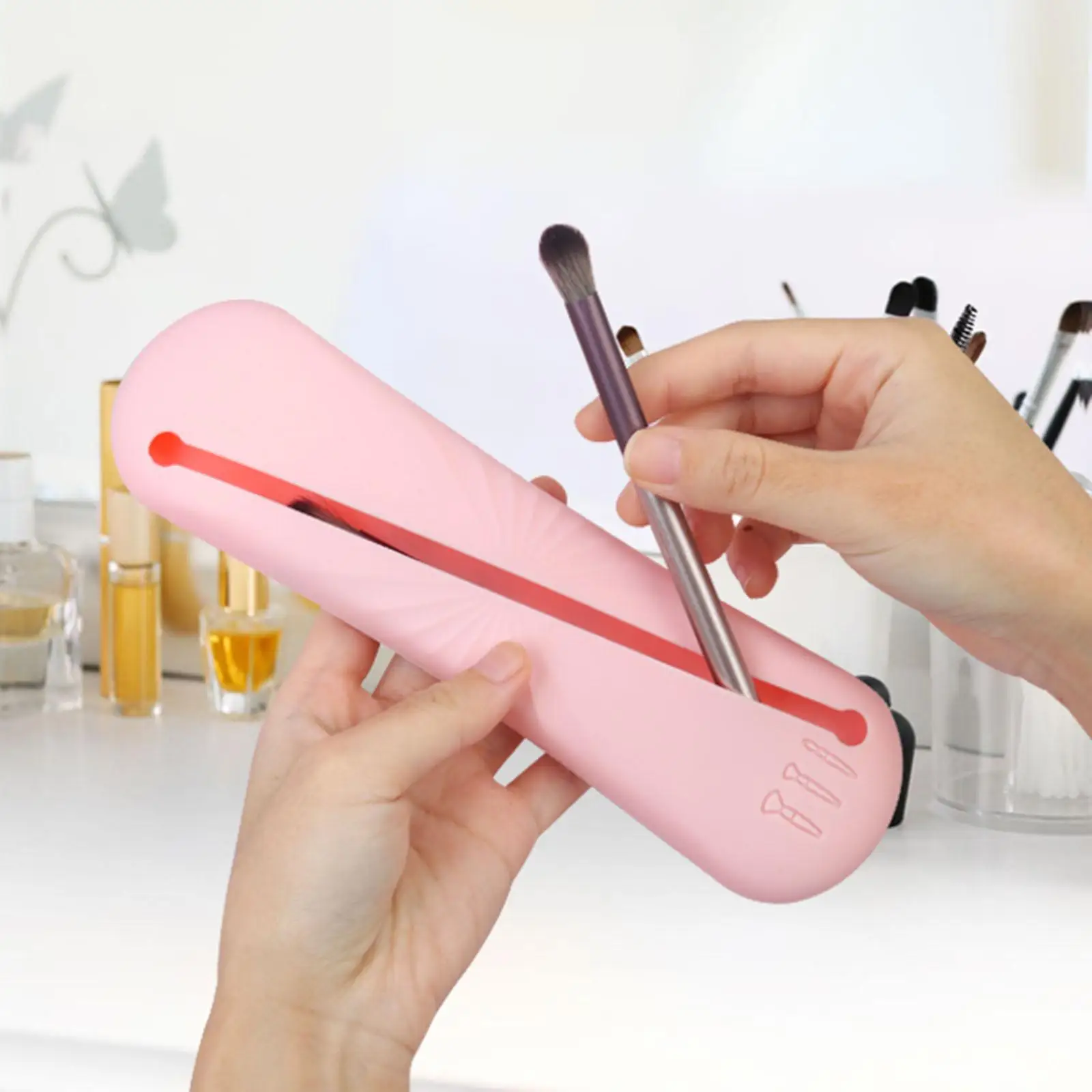 Makeup Brush Holder Portable Travel Brushes Case Bag Cup Storage for Travel Woman Girl