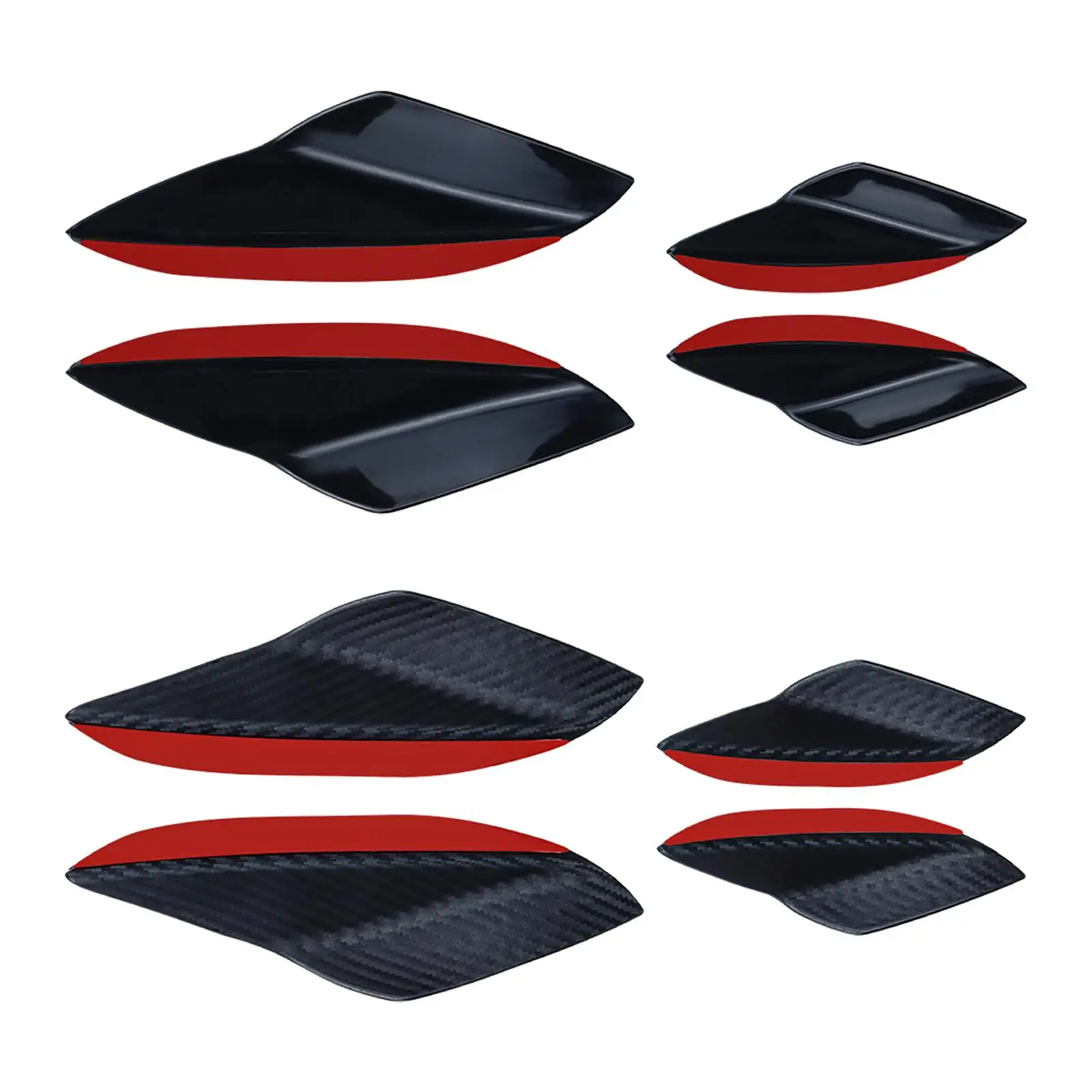 4Pcs Universal Car Spoiler Canards Set Soft Automotive Exterior Accessories Decals Auto Anti Collision Strip Diffuser Spoiler