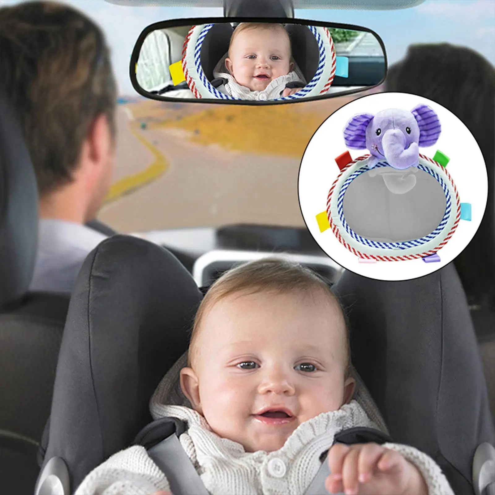 Car Back Seat Mirror Safety View Mirror Easy View Cute Car Baby Mirror for Toddler