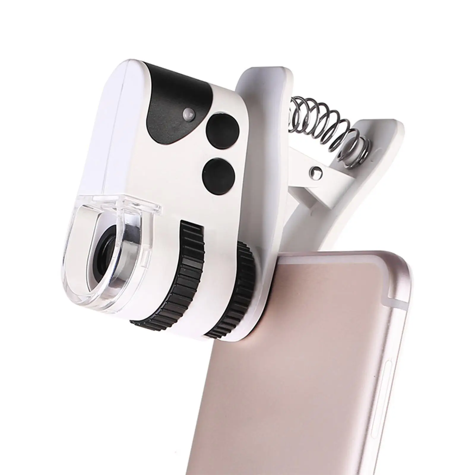 Cell Phone Clip on Microscope with LED Light Magnifying Glass with Light 50x Zoom Microscope Magnifier for Cell Phone and Tablet