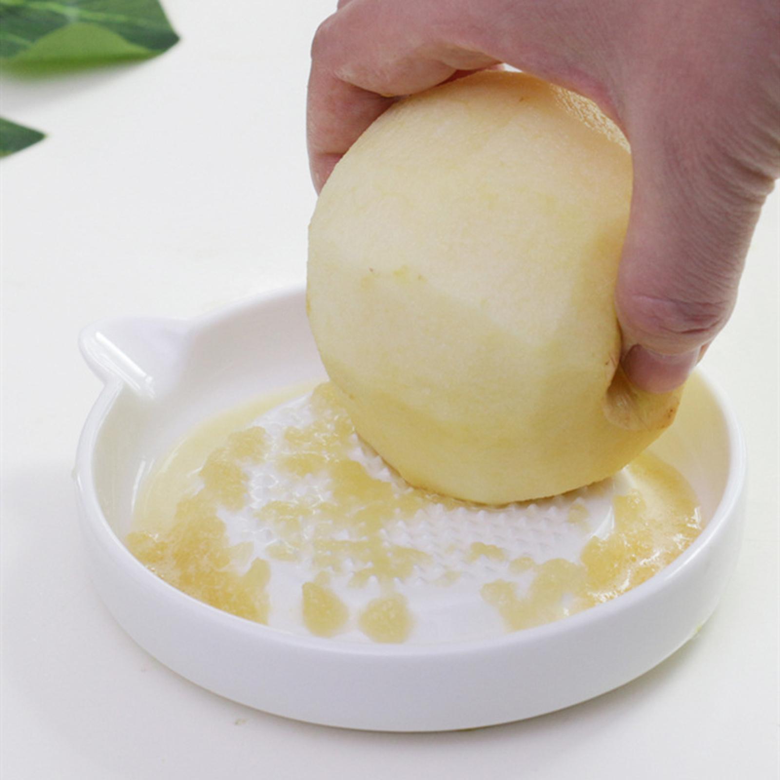 Ceramic Garlic Grater Food Grinding Disc Kitchen Gadgets Dishwasher Safe Ginger Grater for Lemon Fruit Cucumber Carrot Grinding