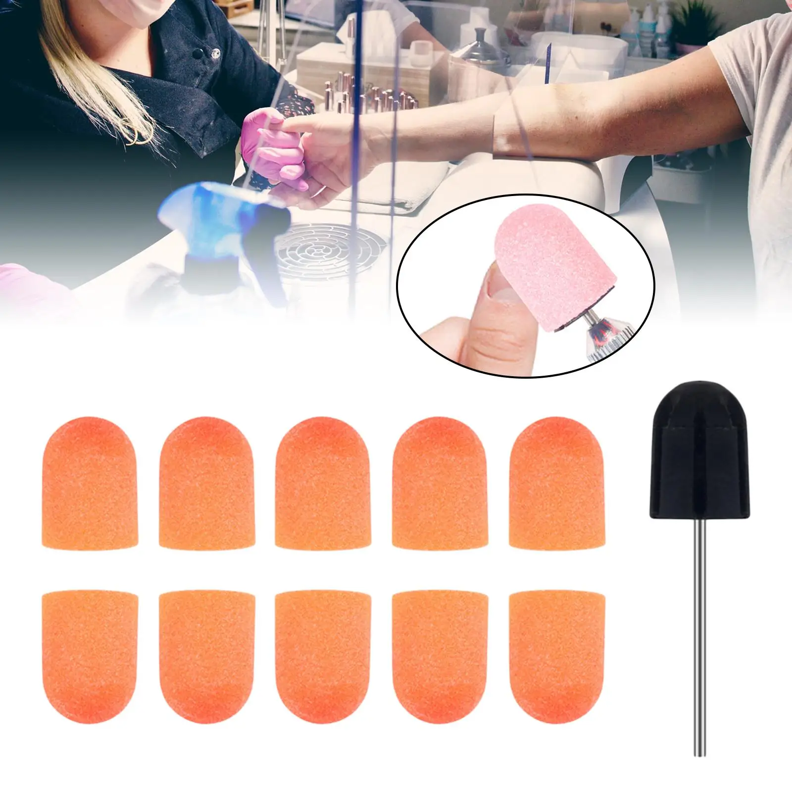 Nail Sanding Caps Bands Professional Sanding Grinding Head for Remover