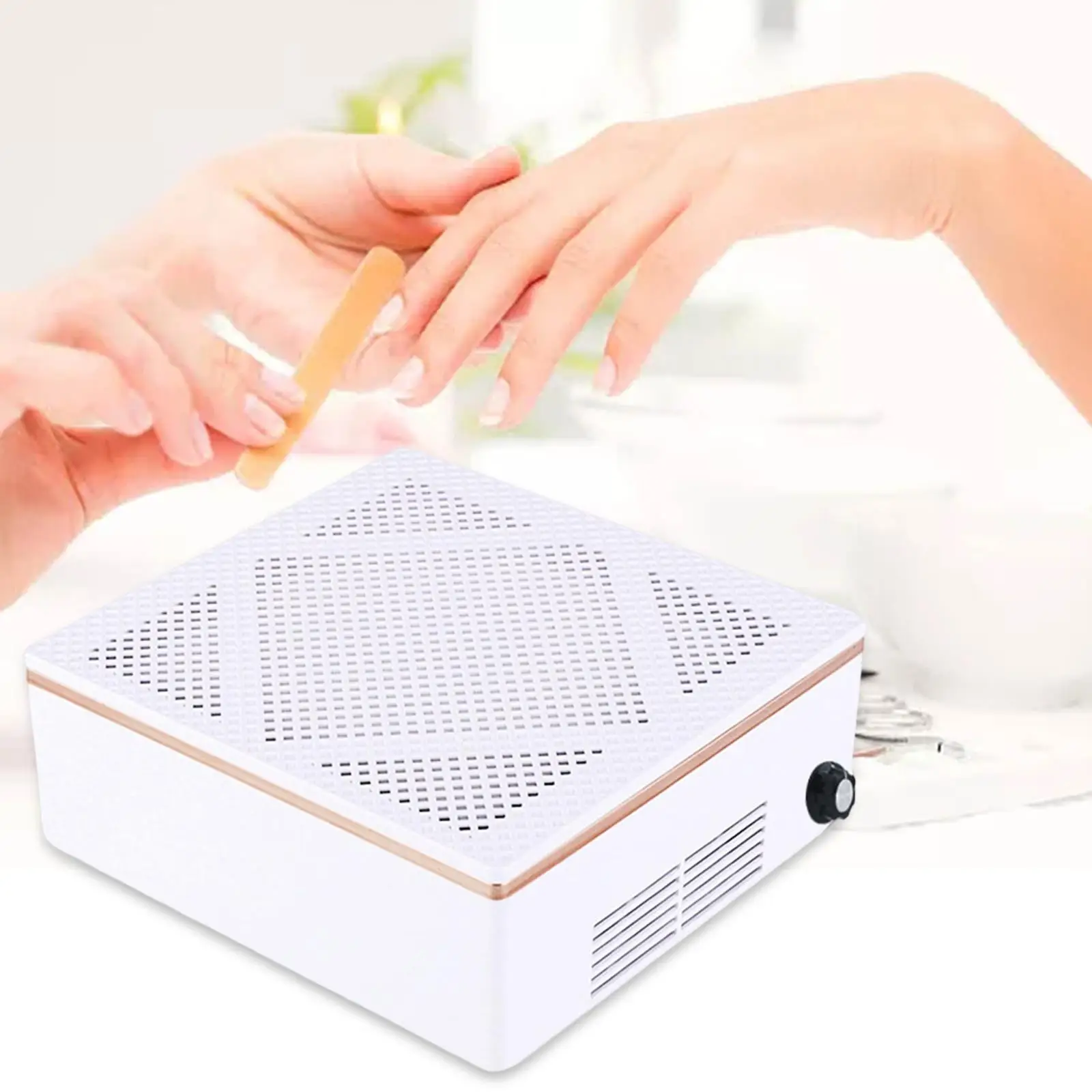 60W Nail Dust Collector Salon Home Use Manicure Tool Low Noise Nail Vacuum Cleaner Dust Extractor for Acrylic Gel Nail Polishing
