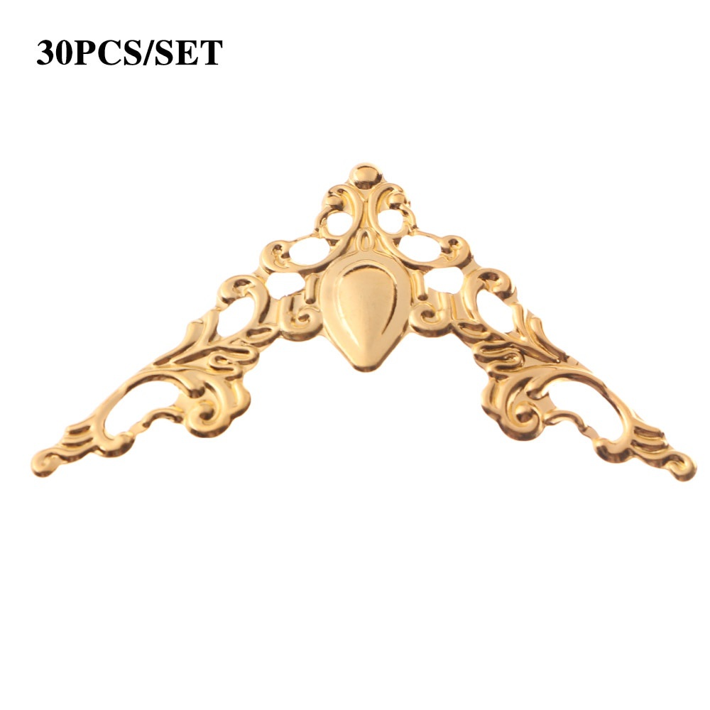 20 stücke/40 stücke Metall Ecke Klammern Gold Bronze Farbe 40mm für Foto Rahmen Möbel Protector Dekorative – Detail 5