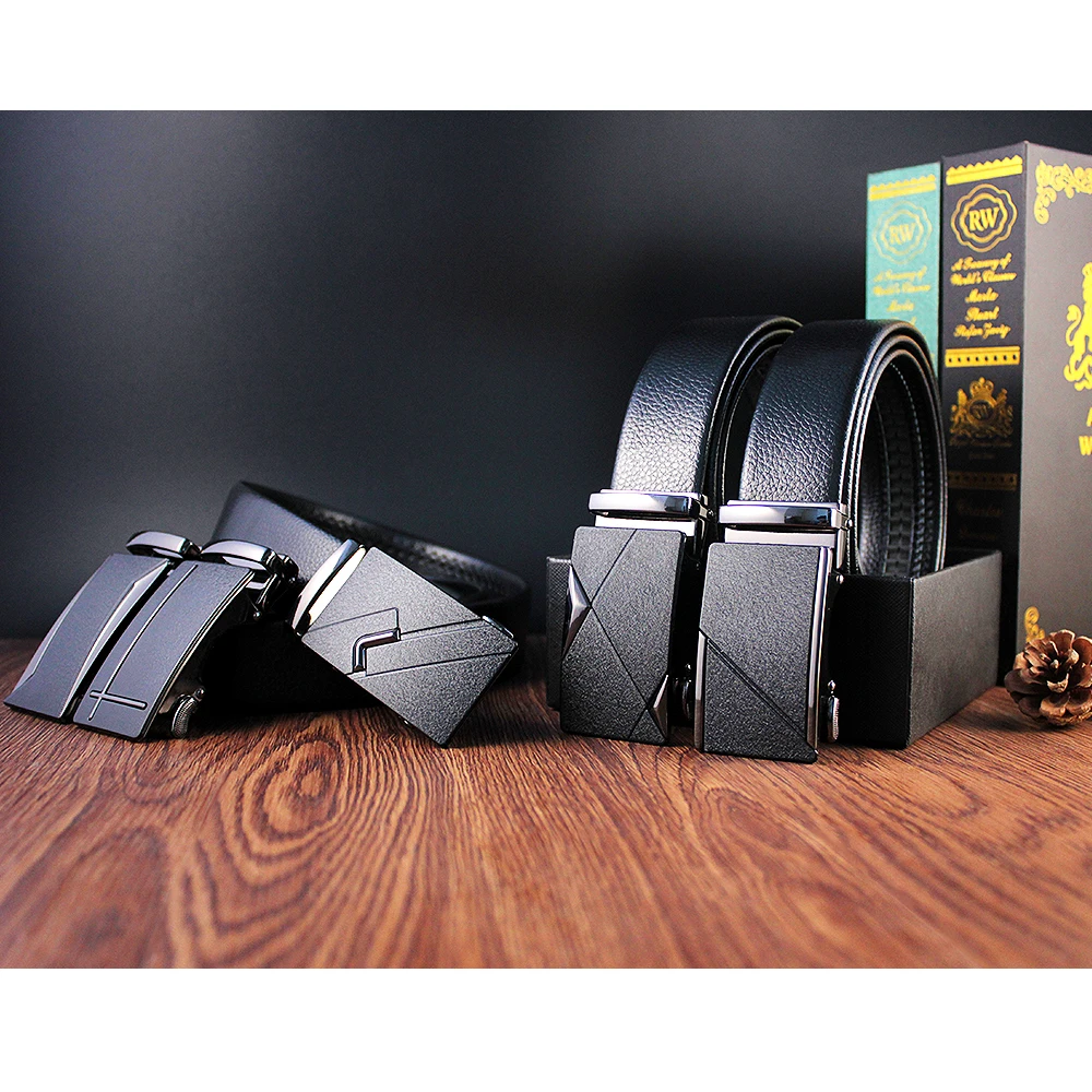 Title 4, Men Belts Automatic Buckle Belt Genune Leather ...