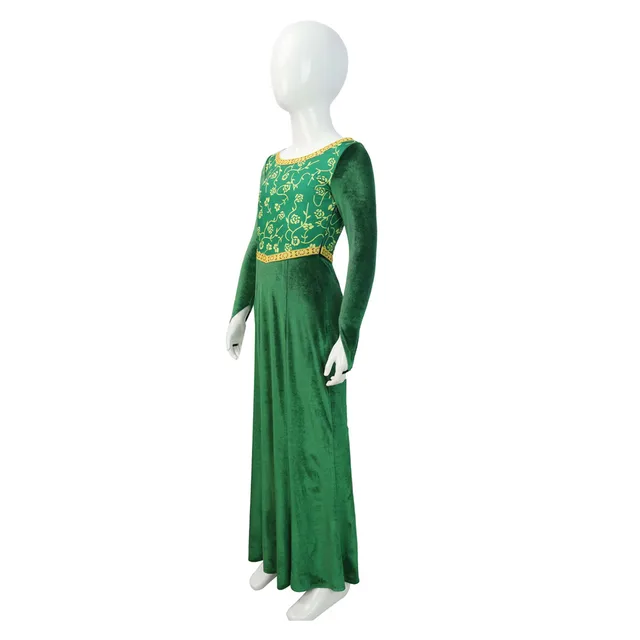 Princess Fiona Costume Shrek Cosplay Green Velet Dress Halloween Fancy  Dress Outfit for Women Adult - AliExpress