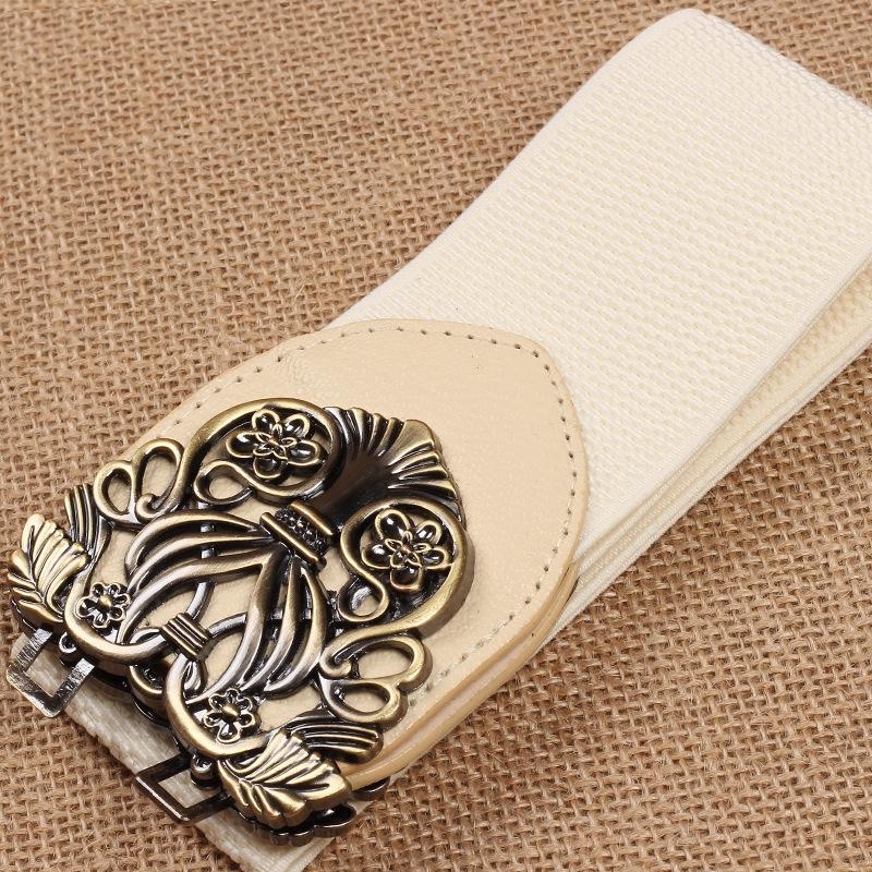 Palast Vintage Metall geschnitzt breiten Gürtel neue Mode accessoires Legierung Blume Vintage Leder Gürtel Gürtel bänder für Frauen – Detail 1