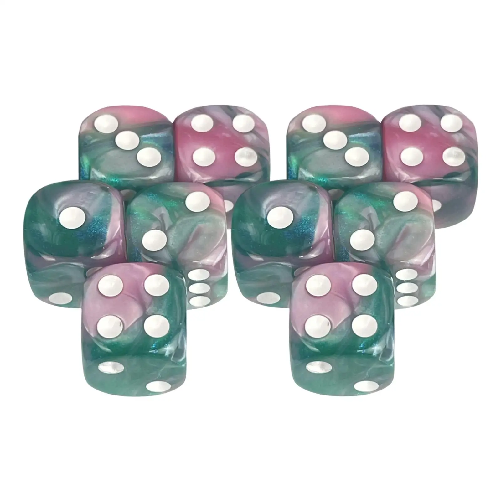 10x Acrylic D6 Dices Set Family Table Game 16mm Polyhedral Dices for Party Party Favors Family Gathering Kids