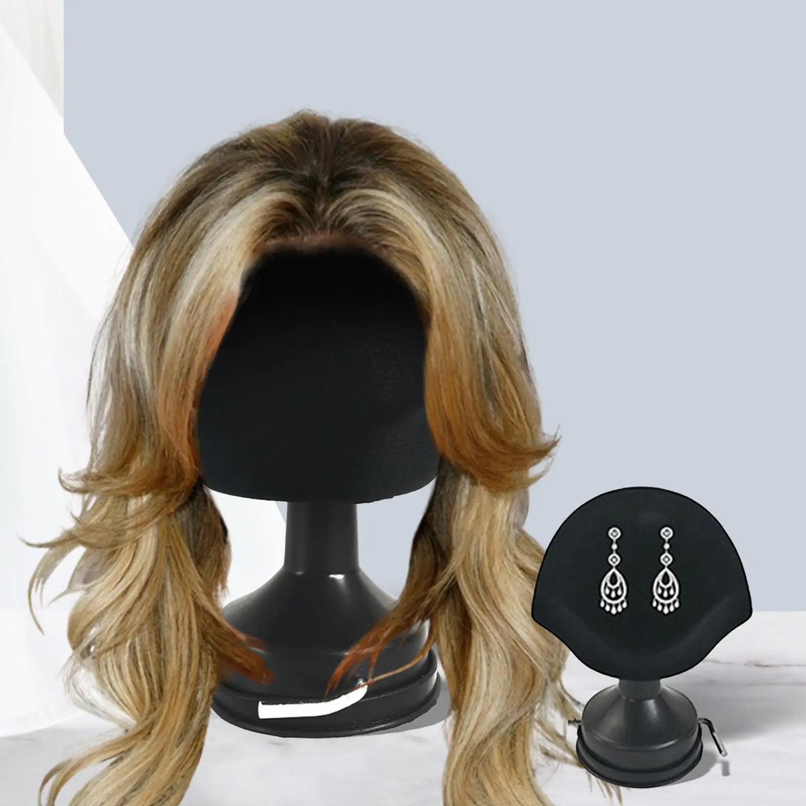 Portable Wig Stand with Sucker Headform Durable Practical Storage Hair Holder Stands for Glasses Earrings Travel Toupee Tool
