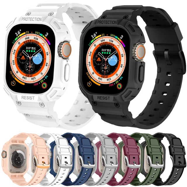 Coque + bracelet pour Apple Watch Ultra 2 pour homme, protection antichoc  en TPU, bracelet de sport, bandes pour Iwatch série Ultra 49mm, couvercle -  AliExpress