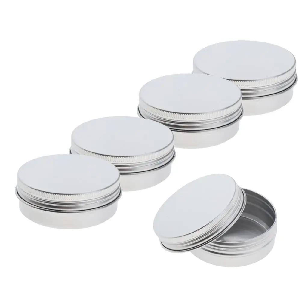 5 Pieces Round Aluminum Jars for DIY Lip, , Party Items,