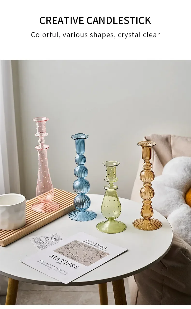 Aesthetic Glass Candles Holders
