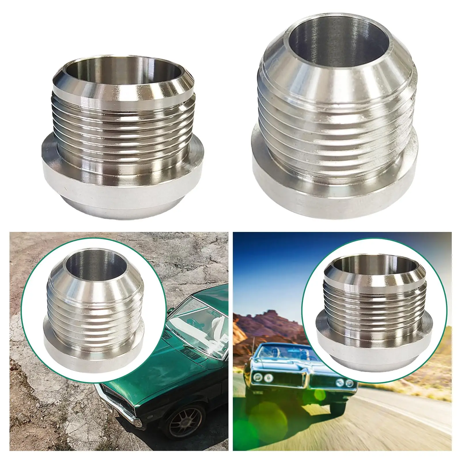 Stainless Steel Male Weld on Fitting Assembly Easy to Install Fuel Oil Coolant Fluid Air Bare Male Billet Weldable Fitting