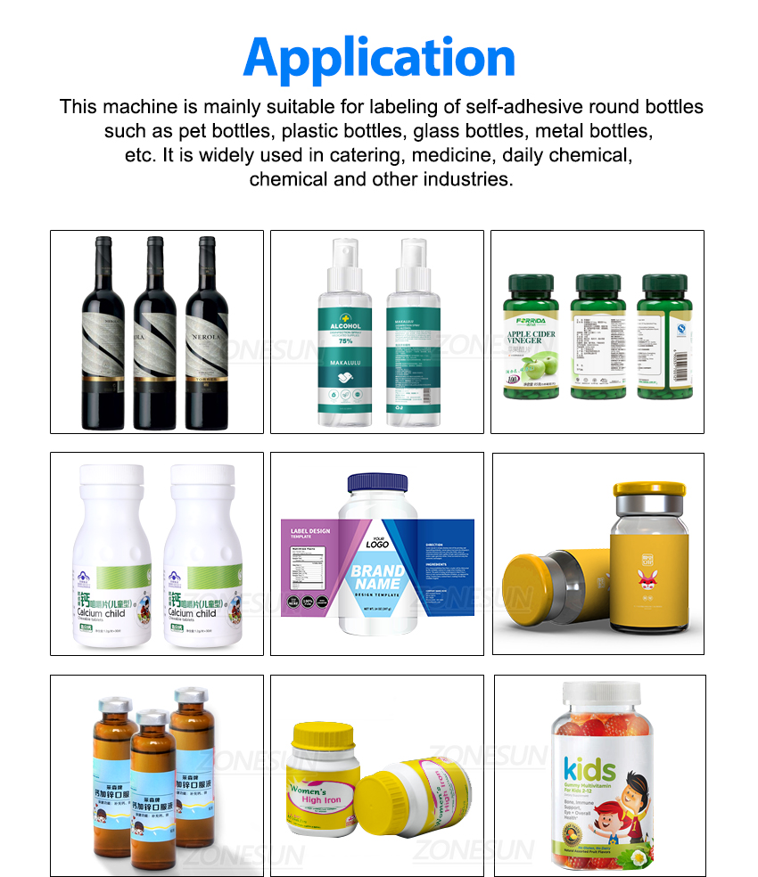 ZONEUN LT-50 Semi-Automatic Sticker Round Bottle Labeler Tube Can Labeling Machine Customized Labeling For Spray bottle