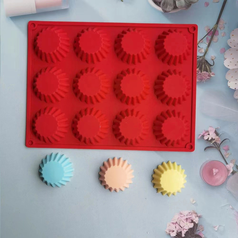 Description Picture 4 of item12 Cavity Mini Muffin Cup Silicone Cupcake Egg Tart Cake Mold Cookies Reuse Baking Decorating Tools Mousse Making Mould