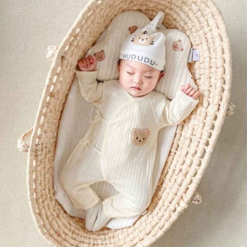 Cartoon Bär Overall Schädel Set Antistatische Baby Strampler Outfit Dusche Geschenk A2UB – Detail 2