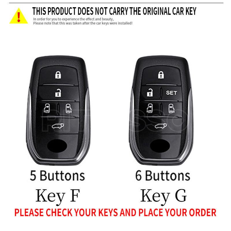 5 6 pulsanti in lega di zinco Tpu custodia per chiave auto per Toyota Alphard Vellfire 30 AH30 2016 ~ 2020 accessori per anello portachiavi - S534386d117b646048fc8f7f41ecea1adu