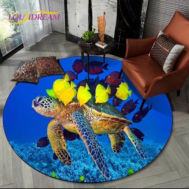 Blue Dolphin Carpet Ocean Cute Animal Theme Area tappeto tappetino  antiscivolo tappeto assorbente soggiorno camera da letto bagno divano  tappetino - AliExpress