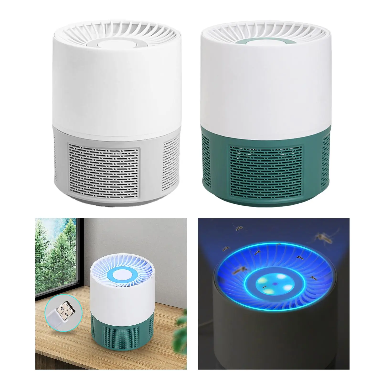 Home Bug Zapper with Fan  Lamp Trap Electric  Killer Catching Fruit Flies USB Cable Charging Fly Zapper for Office
