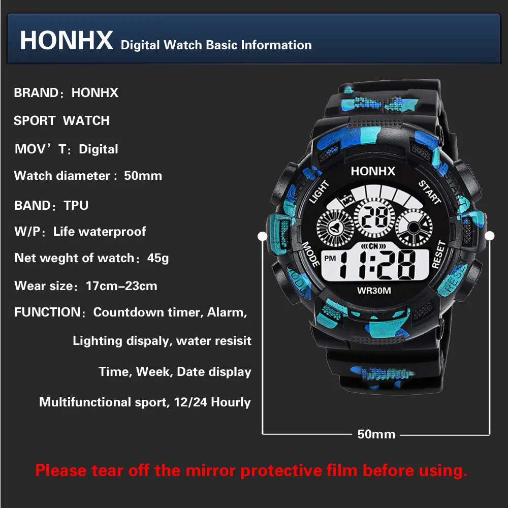 2022 New Sport Watch Mens Casual Waterproof Digital Watch Led High Quality Mechanical Wristwatches Luxury Vintage Montre Homme simple digital watch