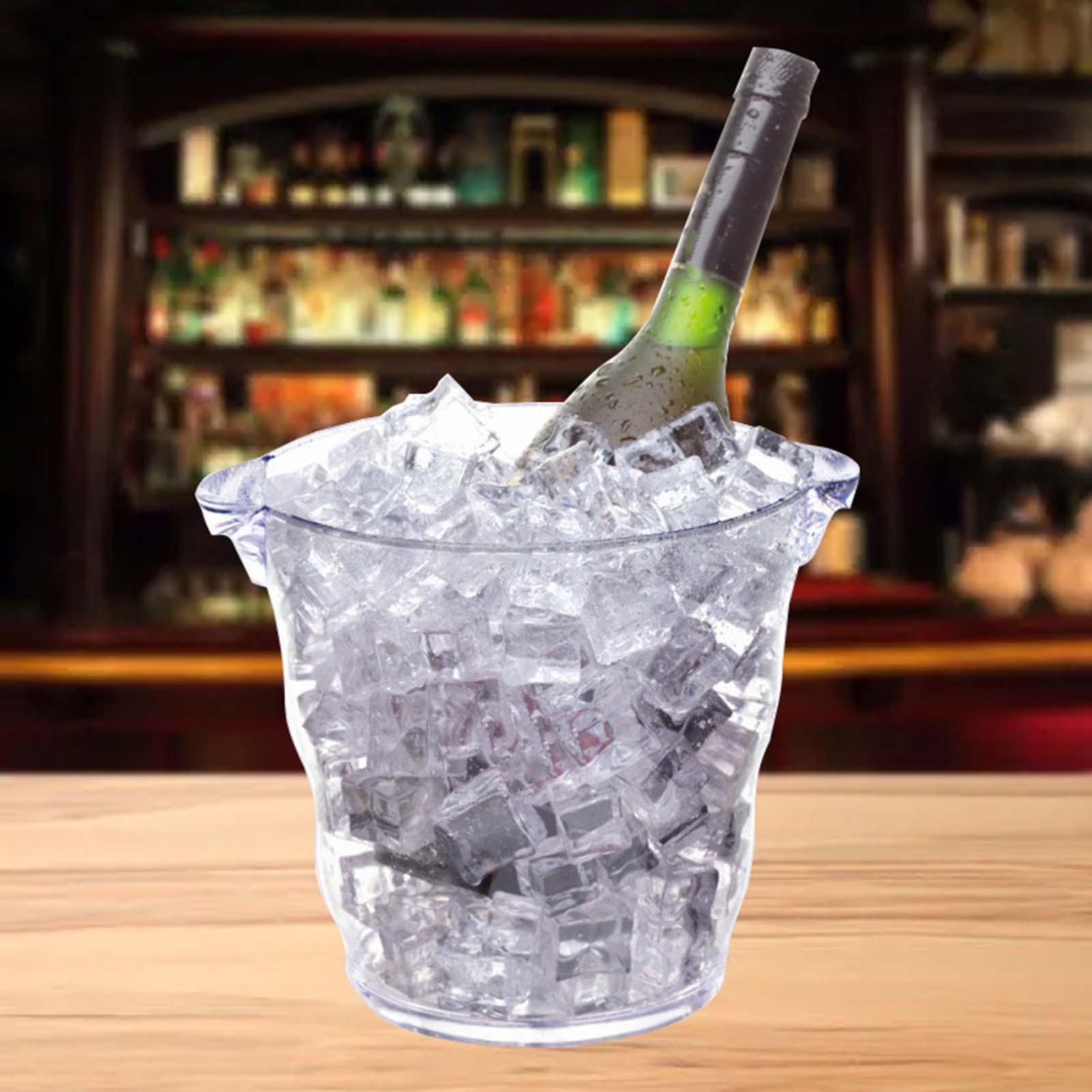 Storage Bins Transparent High Capacity Waterproof Square Wave Portable Cooler Ice Bucket for Hotel Dining Room Bars