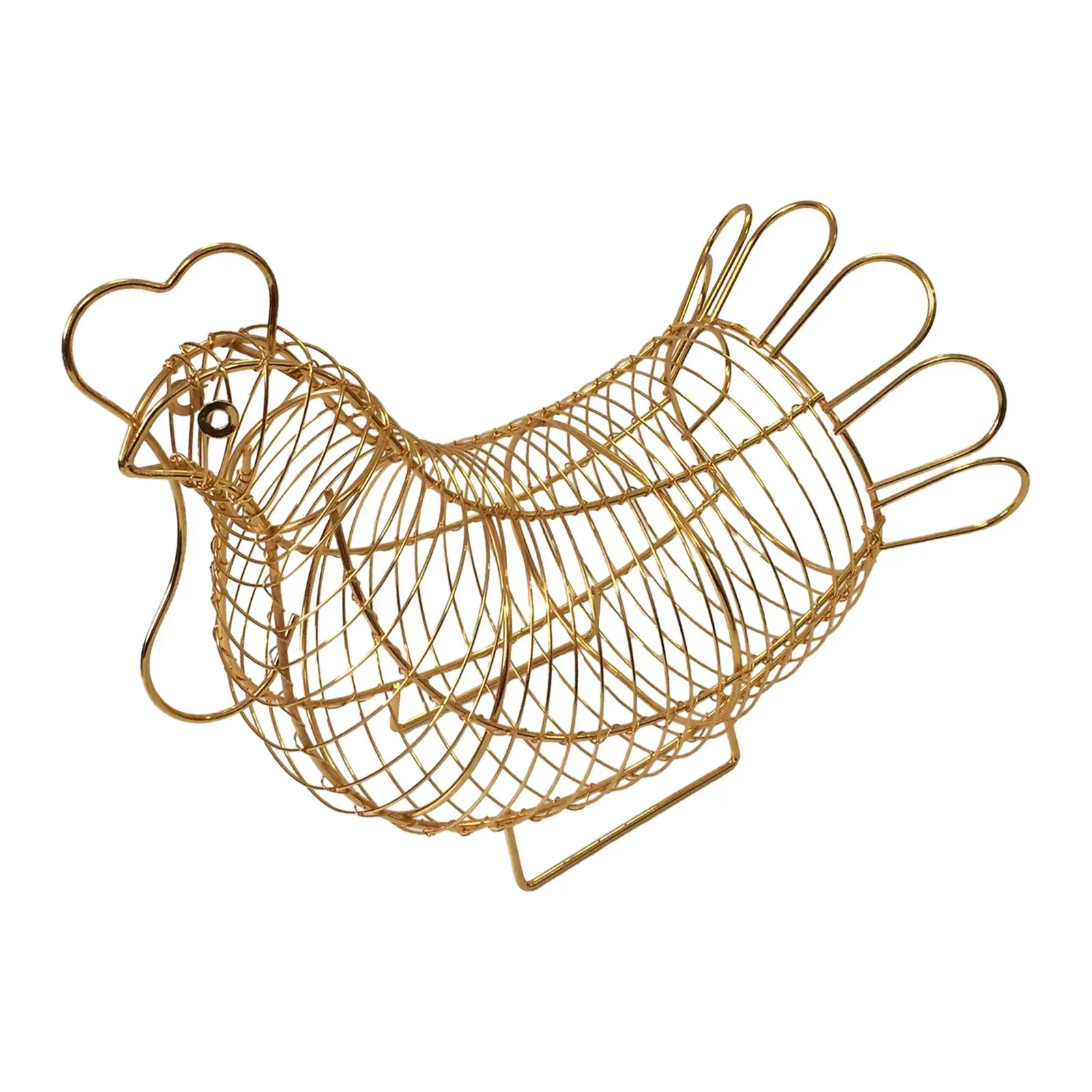 Metal Wire Egg Basket Rustic Multipurpose Decorative Chicken Shaped Egg Basket for Easter Restaurant Pantry Countertop Farmhouse