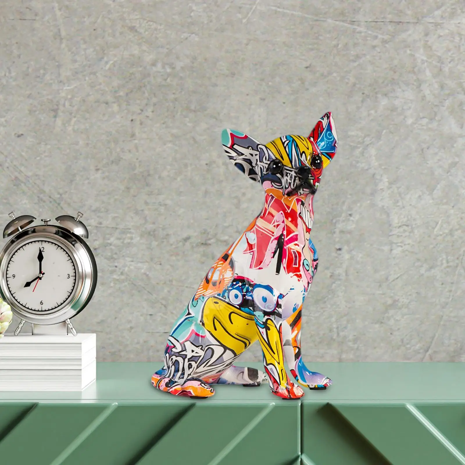 Creative Dog Figurine Decorative Decor Ornaments Colorful Sculpture for Outdoor Restaurant Desktop Housewarming Gifts
