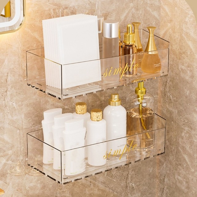 1pc Multi-layer Wall-Mounted Cosmetics Shelf for Bathroom Storage - Easy  Installation and Organization