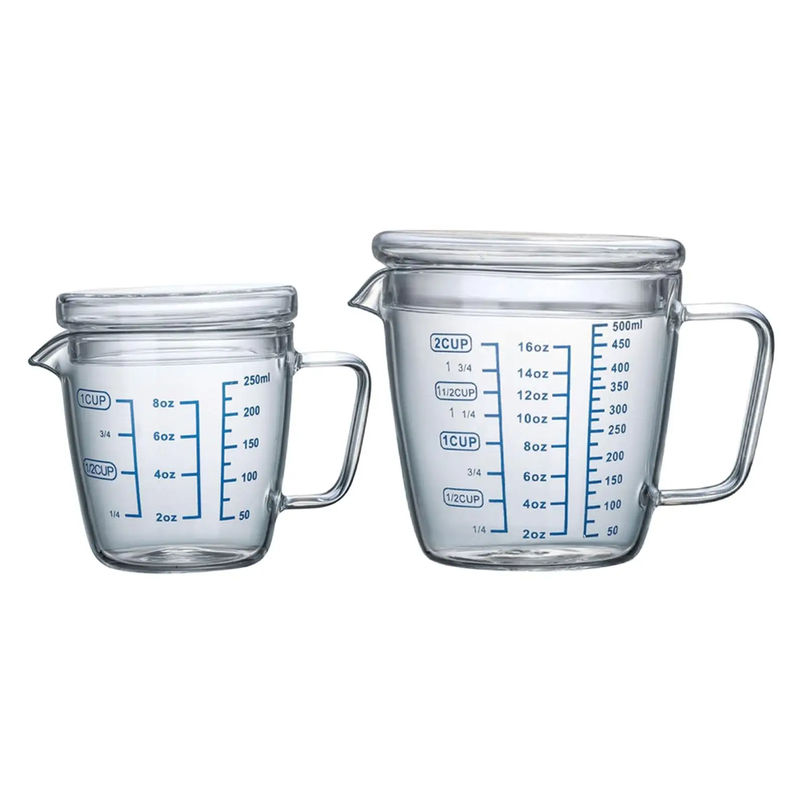 Heat Resistant Glass Measuring Cup, Quit Wine Handcrafted Thicken  Jugs Cups Beaker for Baking Barista Bartending 