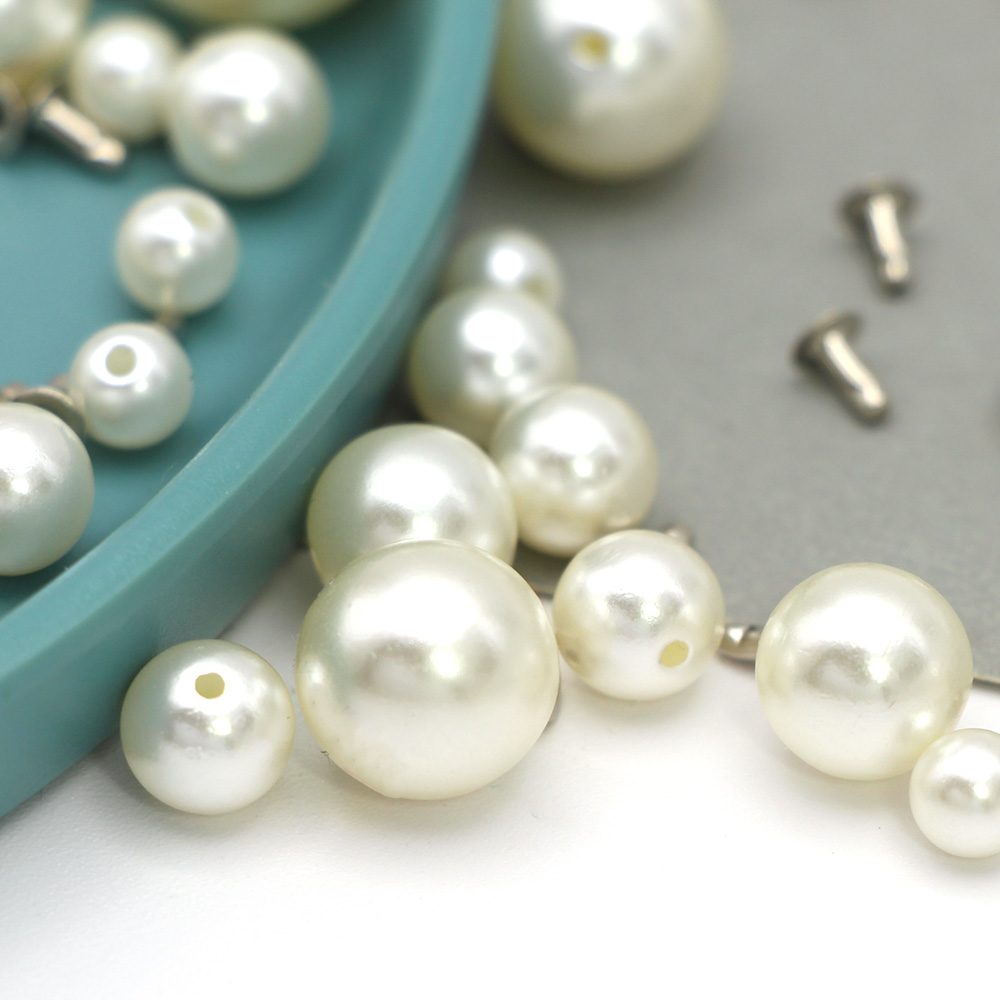 Description Picture 6 of item6mm-20mm White Pearl Rivets Crafts Beads Mix Size Pearl for Decoration Plastic Rivet Studs for Clothing Dress Garment Beads