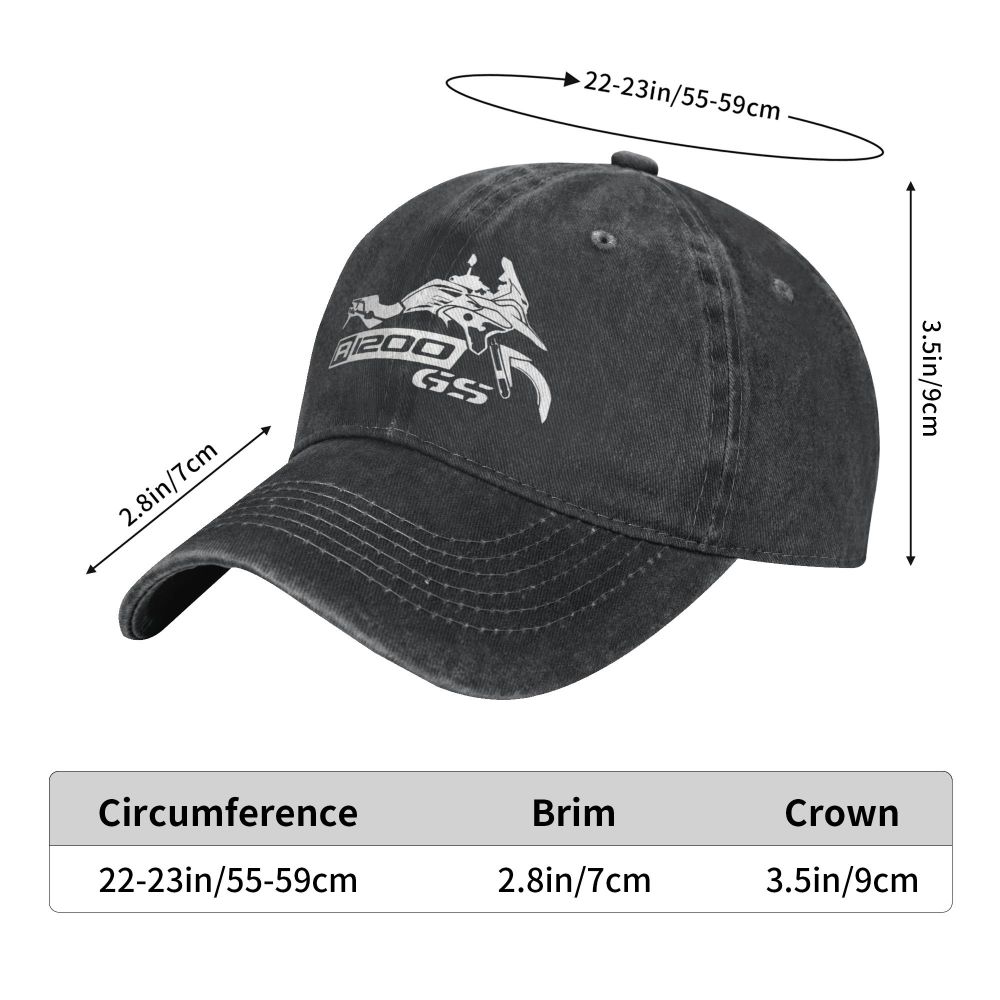 Adventure hat peaked brim cotton denim outdoor riding unisex