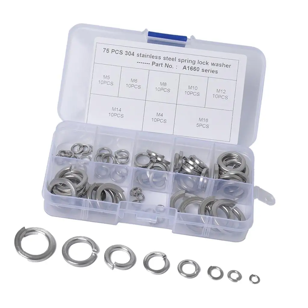 SPRING WASHERS SQUARE SECTION A4 MARINE GRADE STAINLESS STEEL COIL LOCK SPIRAL 