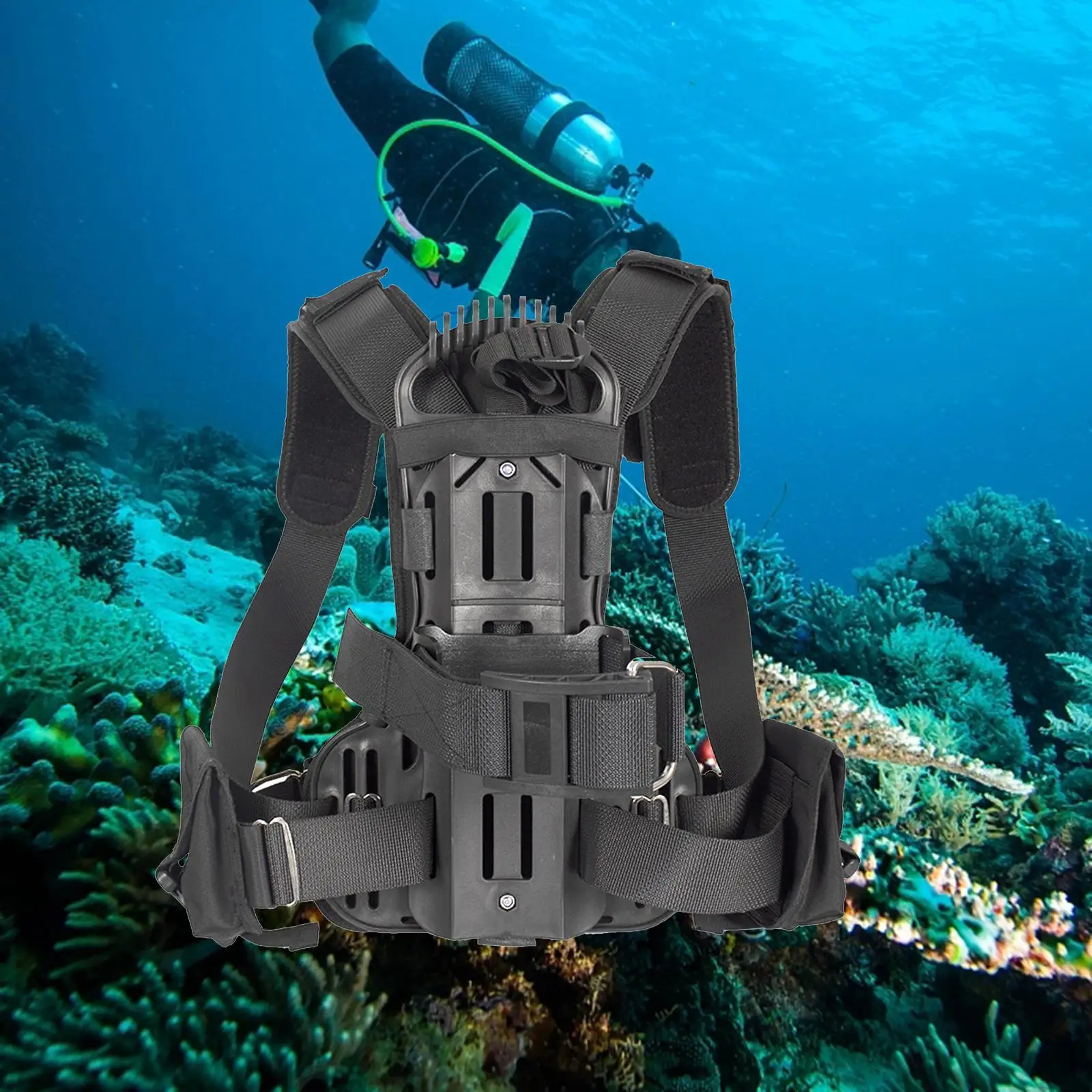 Scuba Diving Tank Holder Lightweight with Adjustable Strap Dive Tank Backpack for Divers Snorkeling Travel Beginner Learner