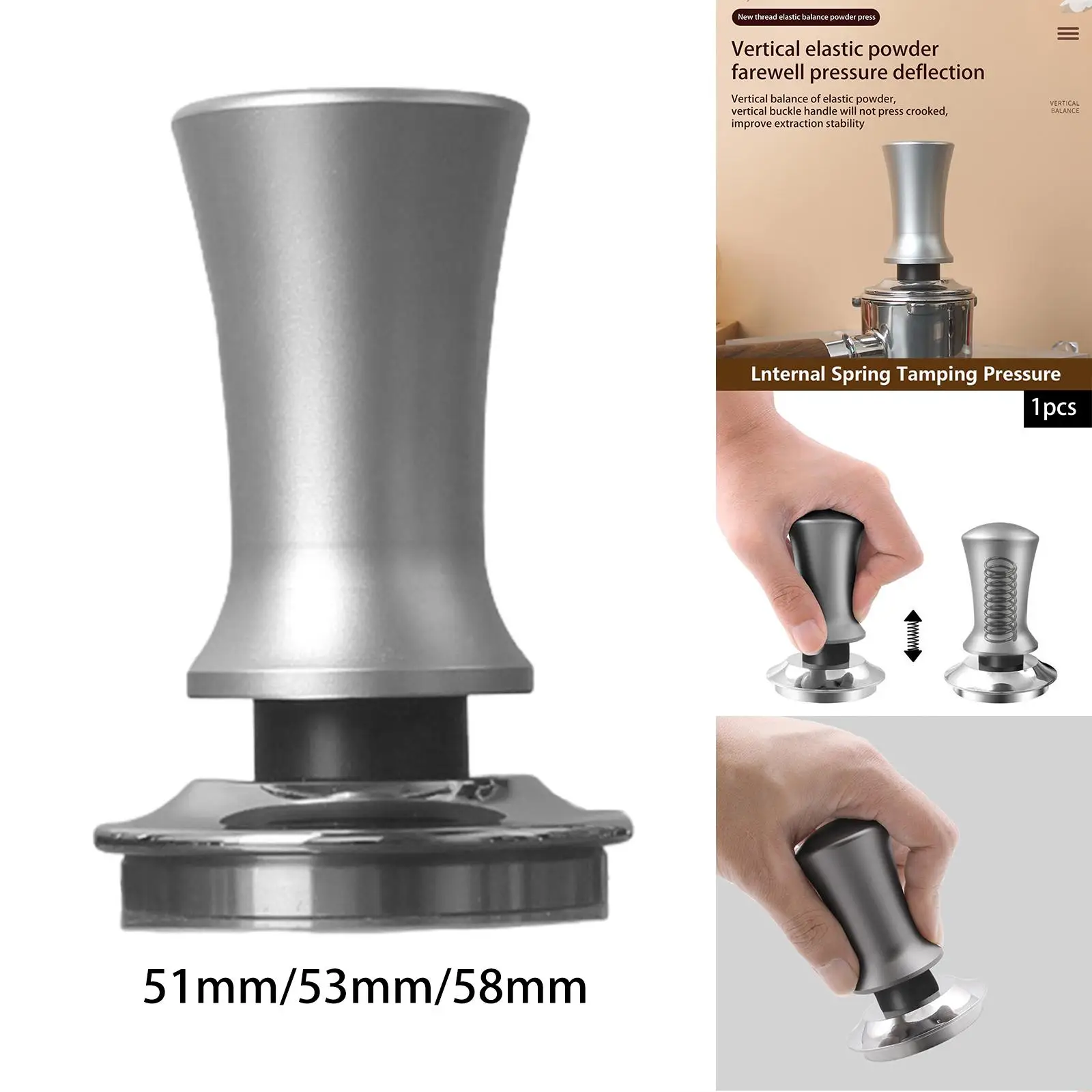 Coffee Tamper Hand Tampers Coffee Leveler Flat Tool Espresso Machine Accessory Stainless Steel Professional Coffee Distributor