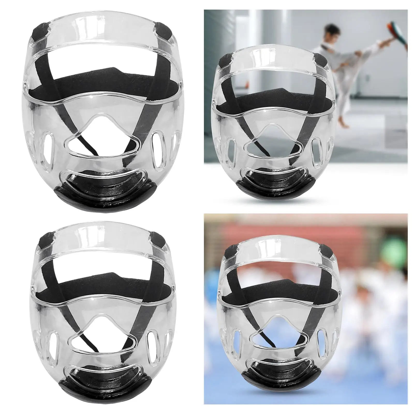 Transparent Taekwondo Face Shield Head Protector Sports Gear Boxing Headgear Helmet Cover for Improves Your Training Performance