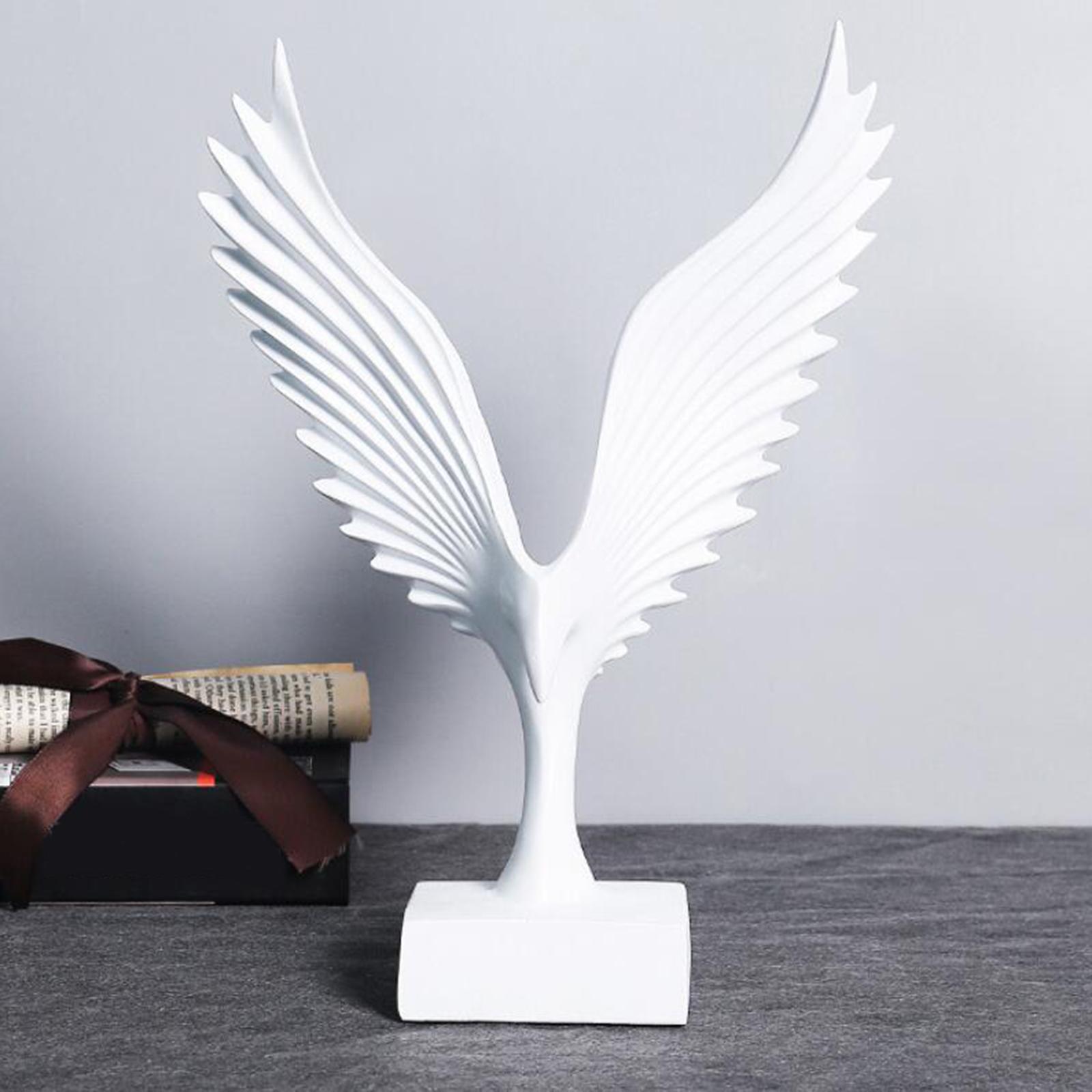 Modern Angel Wing Statue Abstract Figurine Eagle Animal Artwork Resin Sculpture for Living Collection Tabletop Ornaments