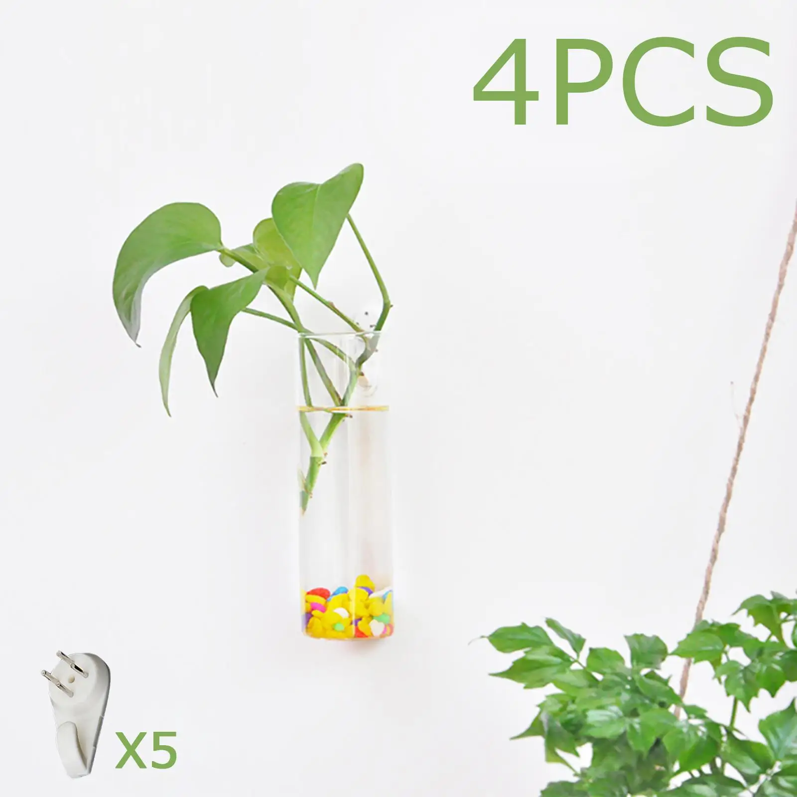 4Pcs Plant Station Terrarium Modern Wall Hanging Planter Tubes for Table Centerpiece Party Housewarming Home