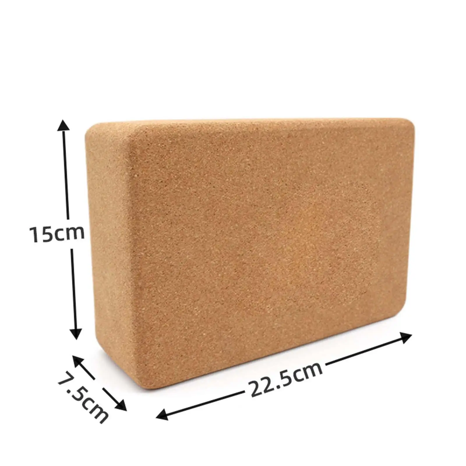 Cork Yoga Block Single Block Body Building High Density Non Slip Supportive Soft for Stretching Fitness Workout Indoor Sports